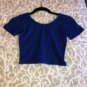 blue crop top
